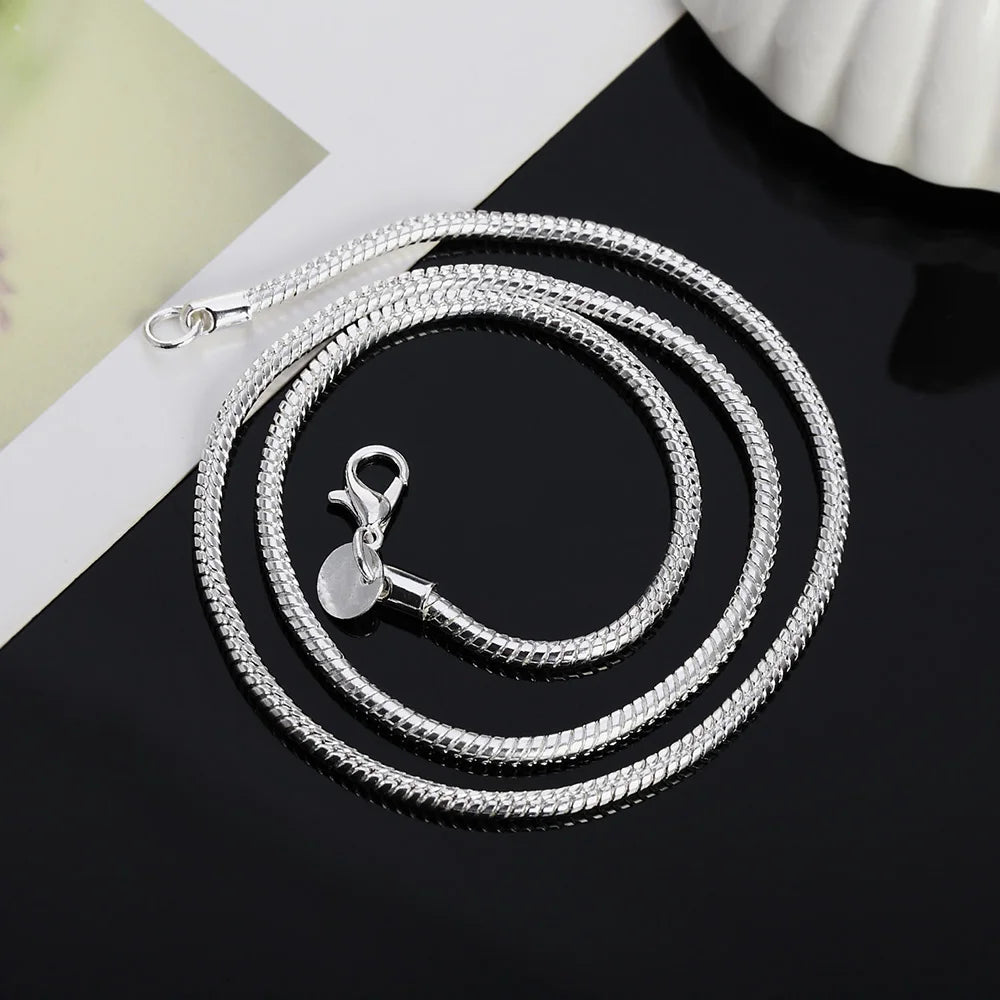 Snake Chain Necklace Sterling Silver