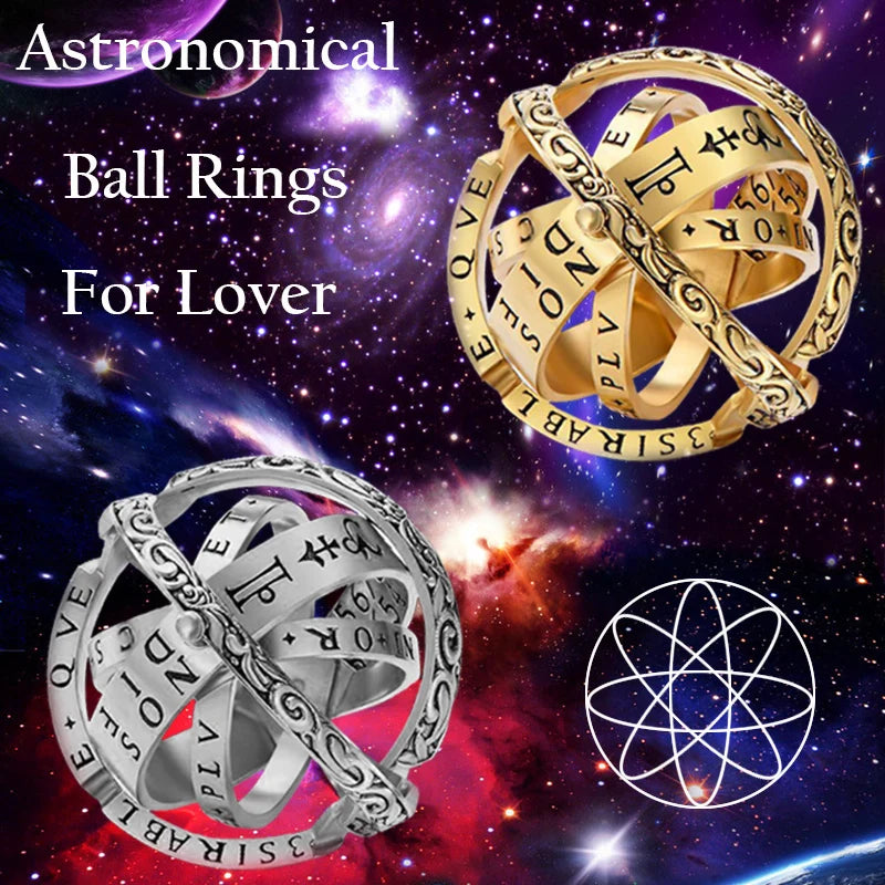 Astronomy Ball Rings Men Openable Rotate Sphere Cosmic Planet