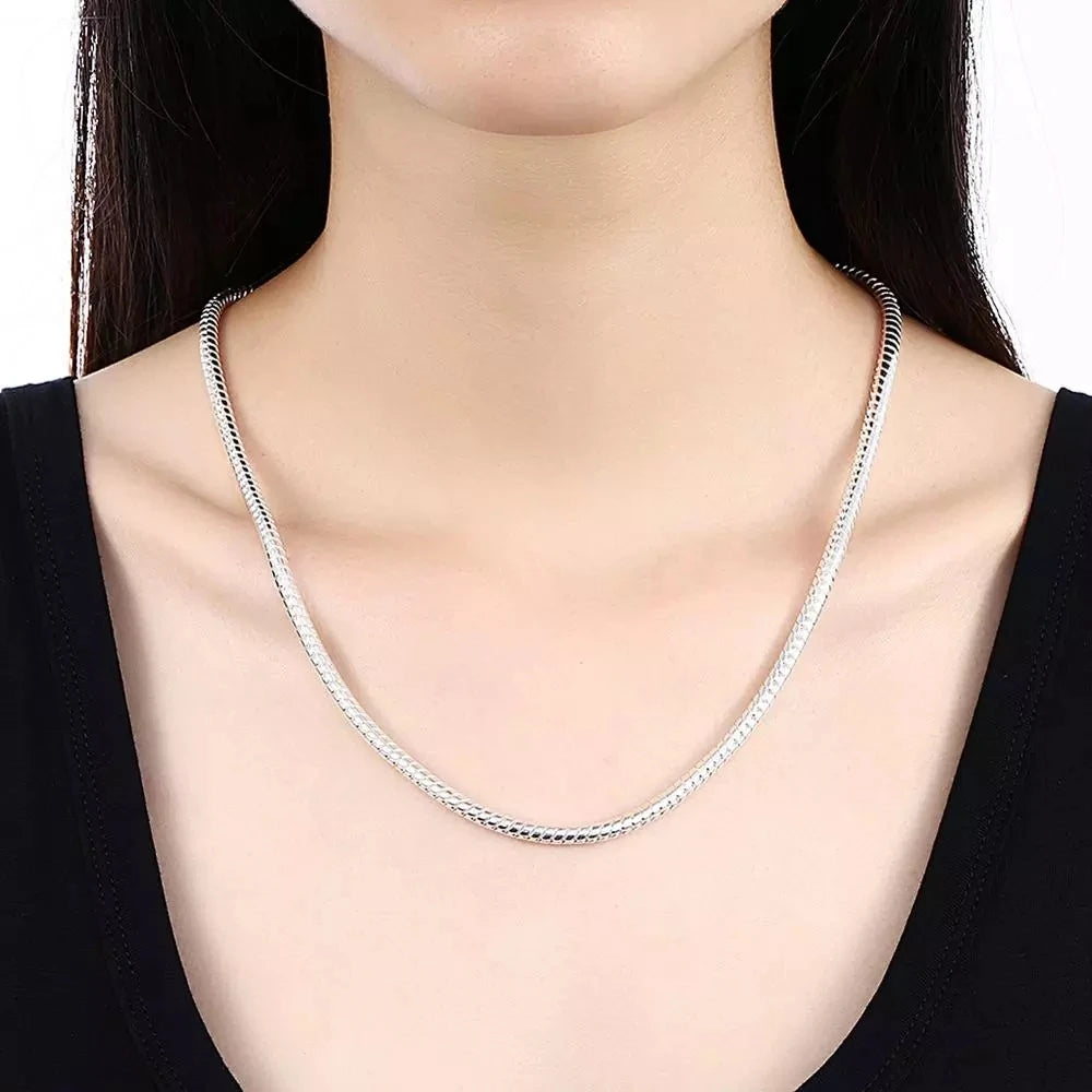 Snake Chain Necklace Sterling Silver