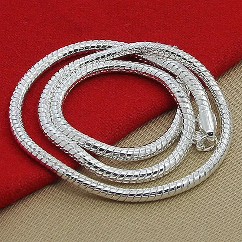 Snake Chain Necklace Sterling Silver