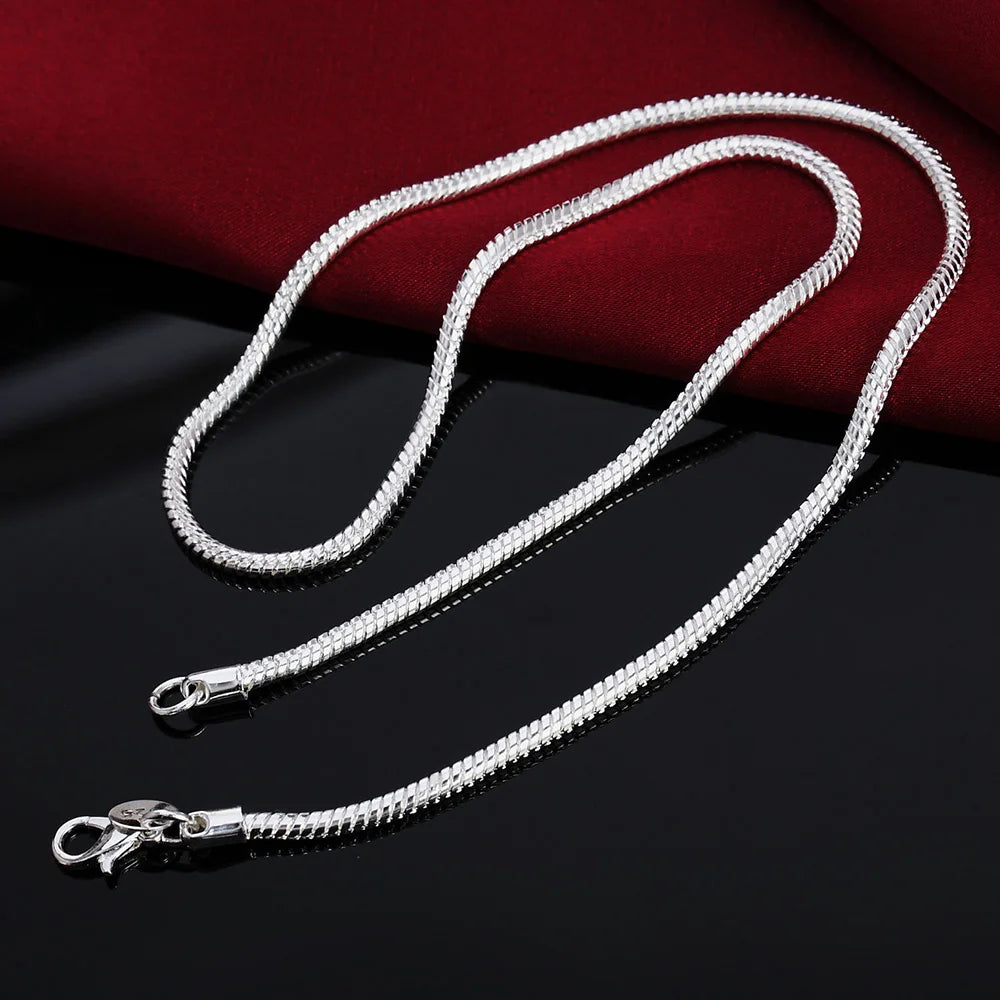 Snake Chain Necklace Sterling Silver