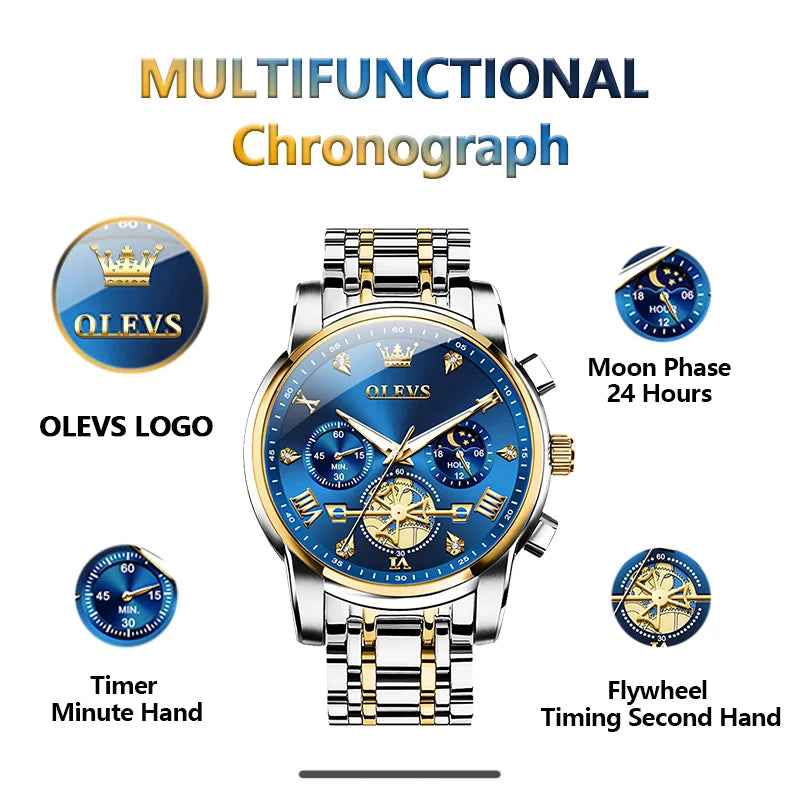 OLEVS Men's Watches Classic Multifunctional