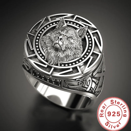 Ring Retro Wolf Totem 925 Sterling Silver