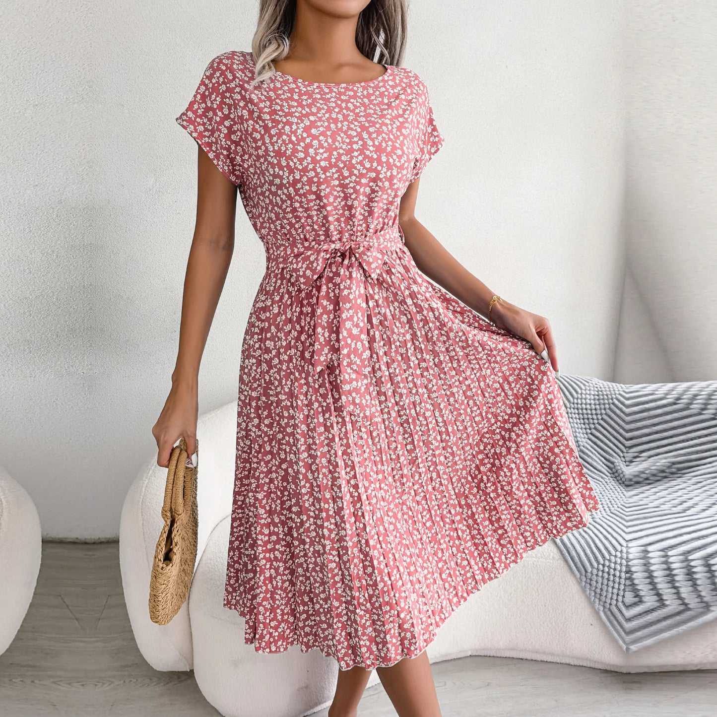 Short Sleeve High Waist Chic Dress Fashion