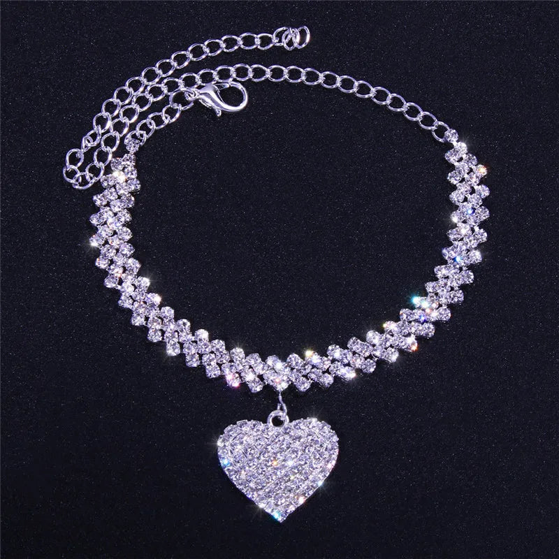 Women's Anklets Silver Bracelet on Leg