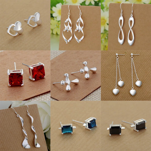 Different  Sterling Silver Earrings