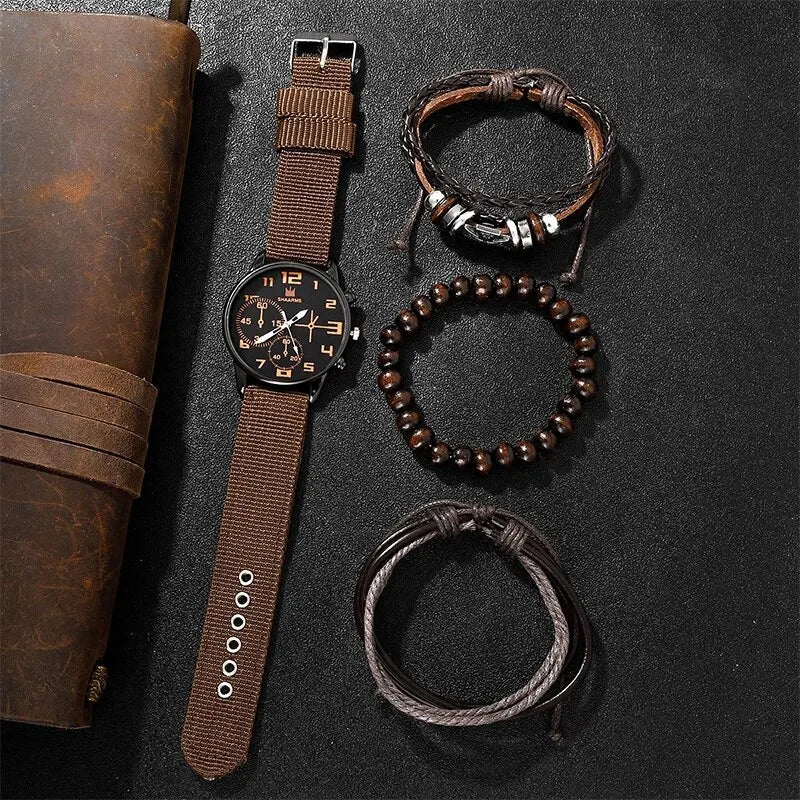 4Pcs Set Luxury Watches Men