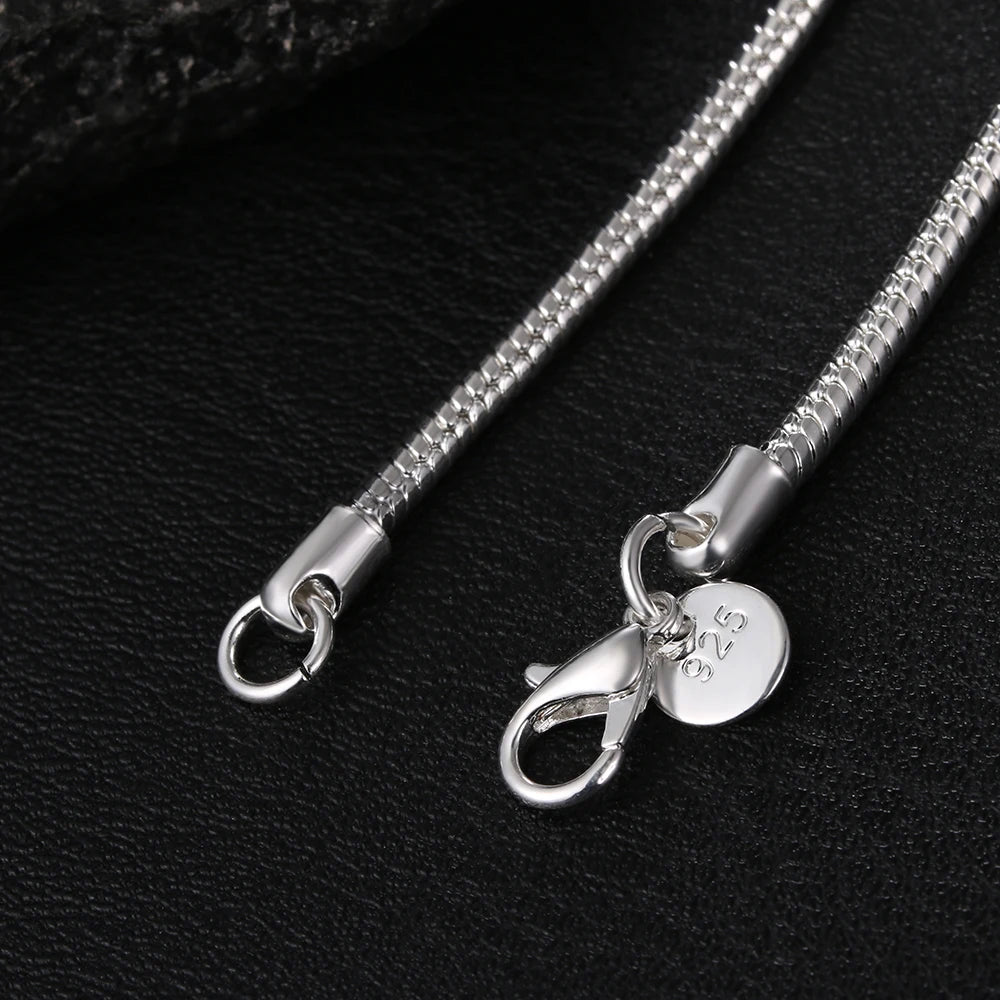 Snake Chain Necklace Sterling Silver